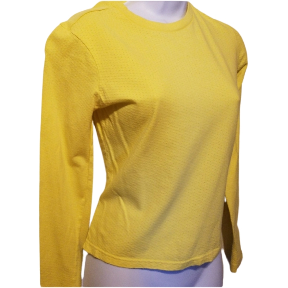 X1) Wasso Women’s Yellow Long Sleeve Top | Size Medium | Lightweight Knit